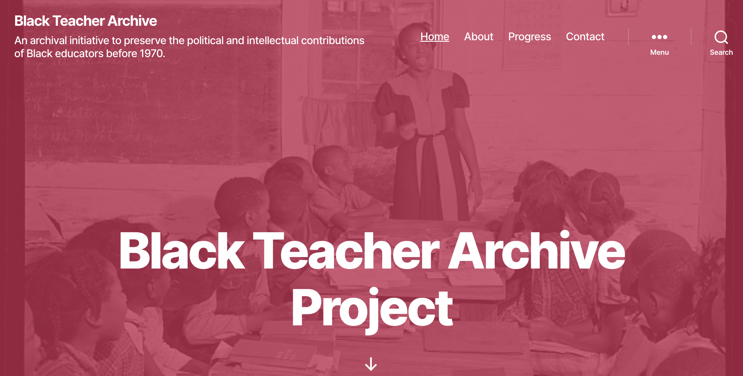 Homepage of the Black Teacher Archive