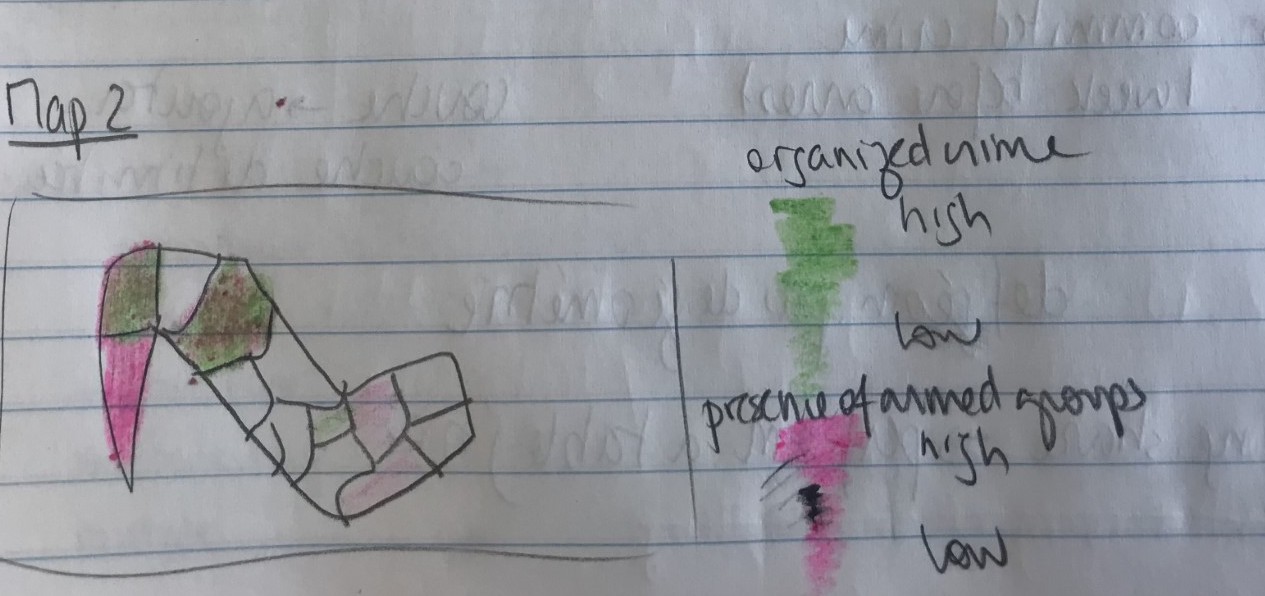 Sketched diagram of a map by a student