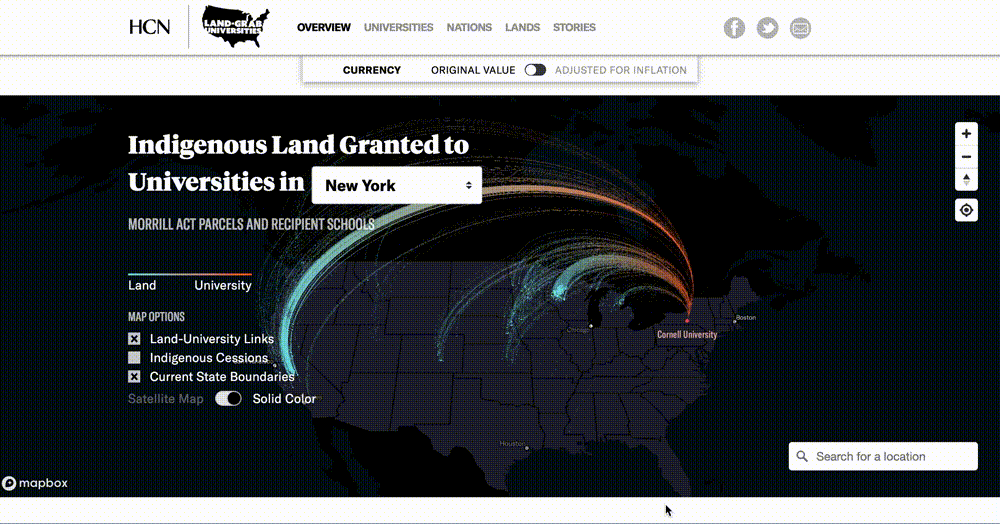 Screen recording of LandgrabU scrollytelling interactive