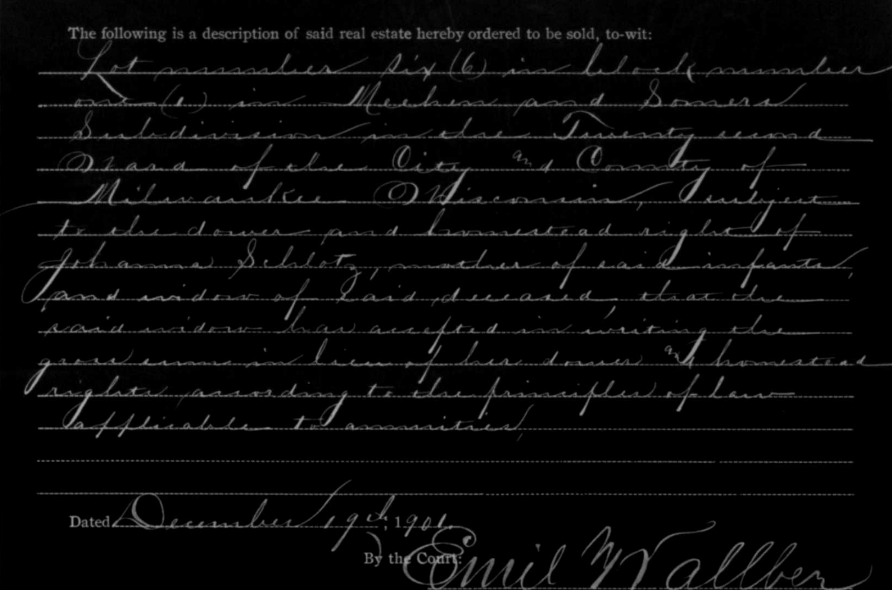 Screen capture of one of the probate records