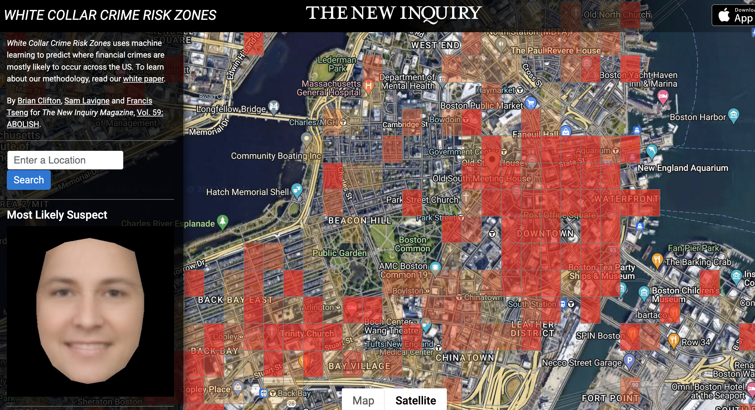 White Collar Crime Risk Zones map