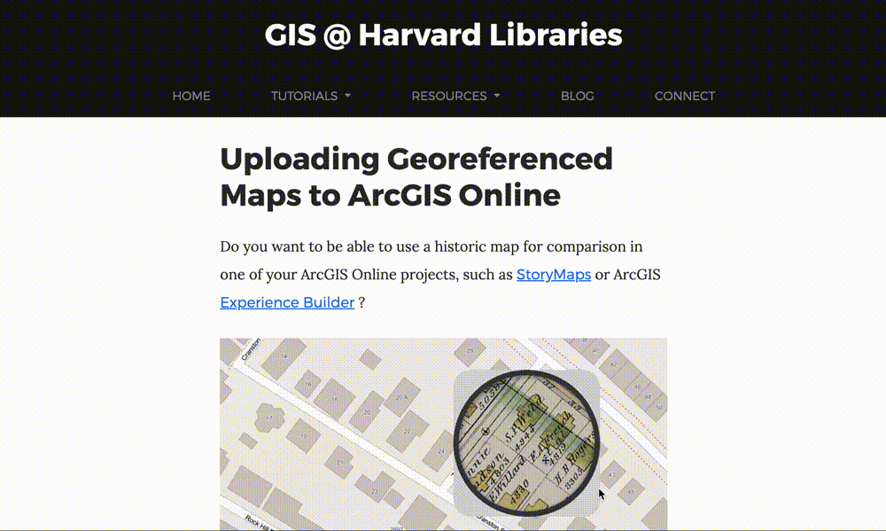 Screen recording of Harvard Libraries GIS tutorials