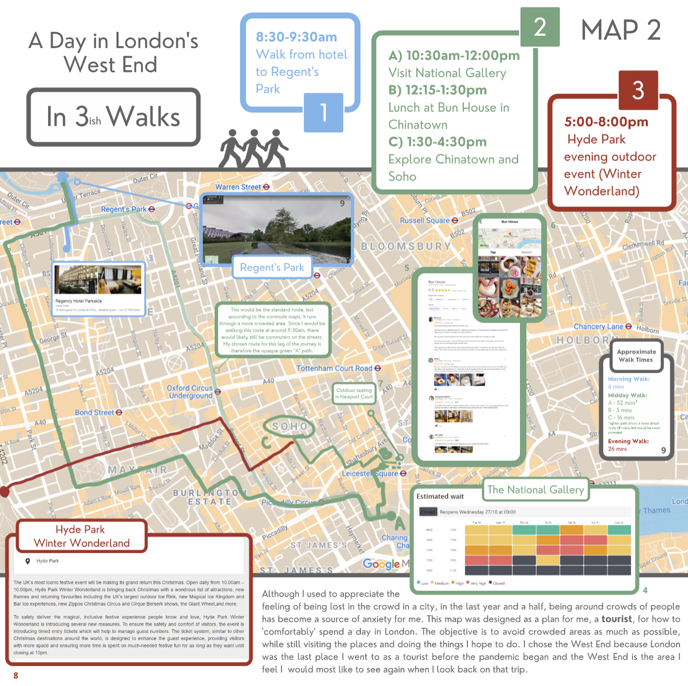 Screen capture of a walk route map.