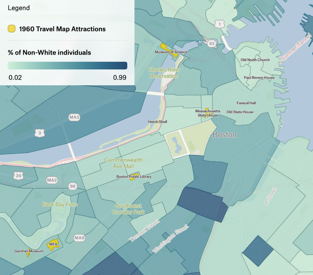 demographic map and locations from 1960