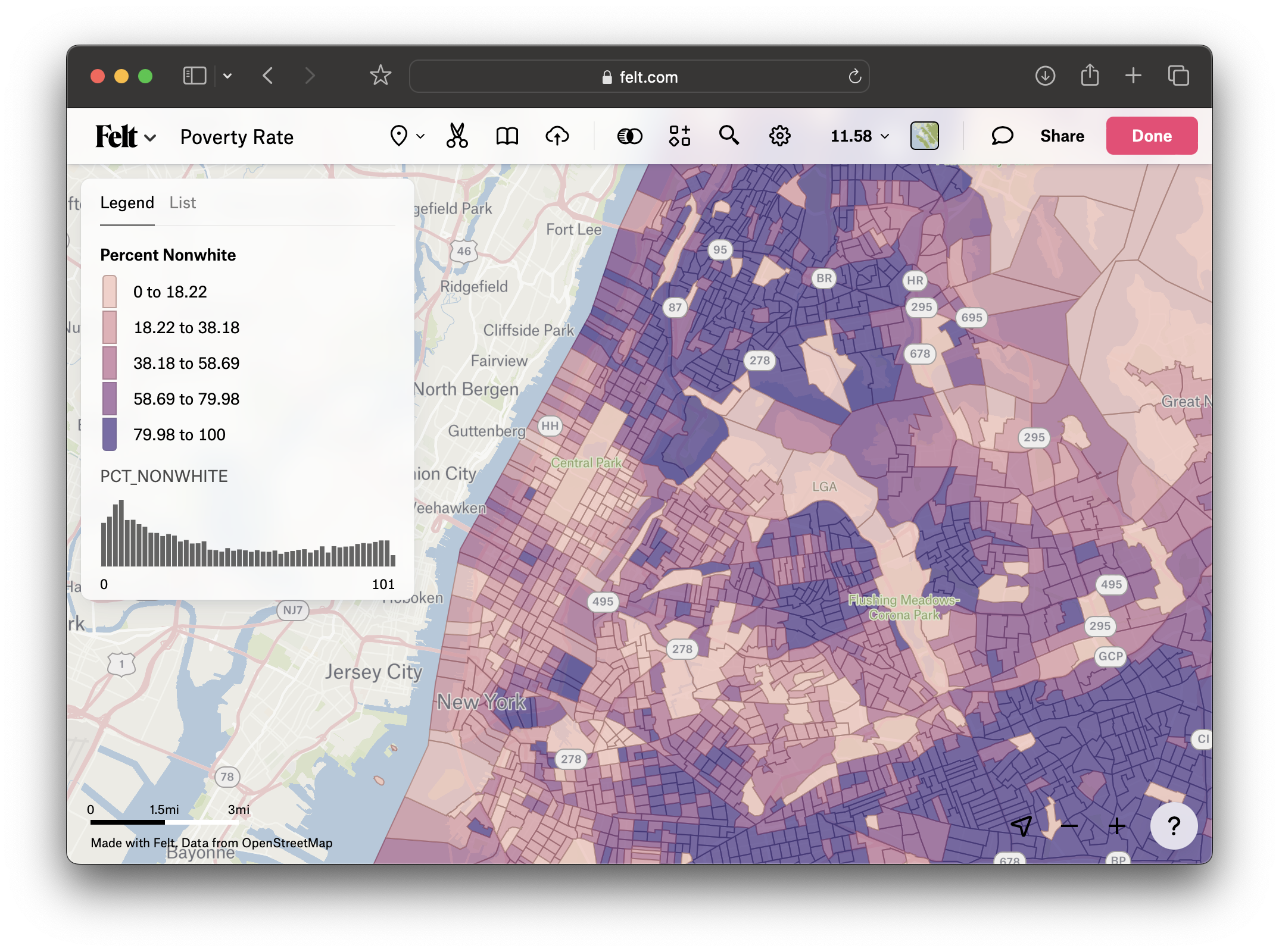 How to download percent non-white population data by census tract for GIS