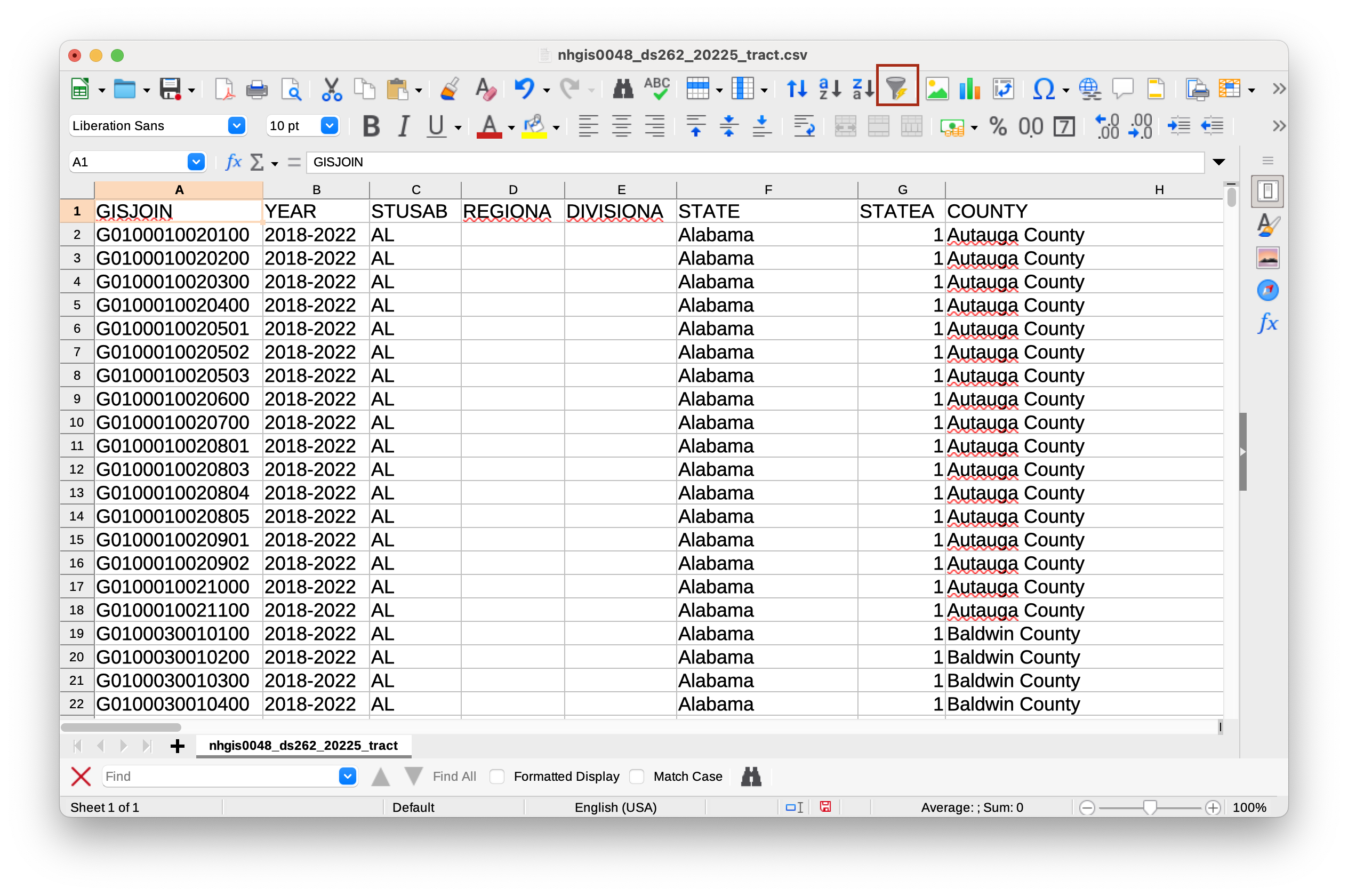 autofilter in libreoffice