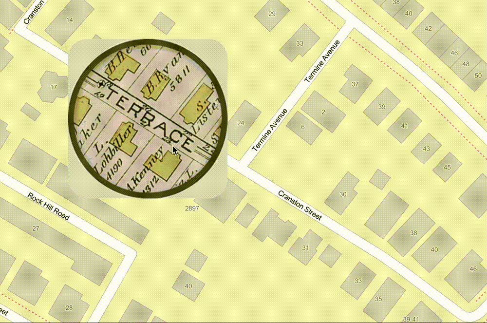 Screen recording of an old map compared to it’s modern geography.