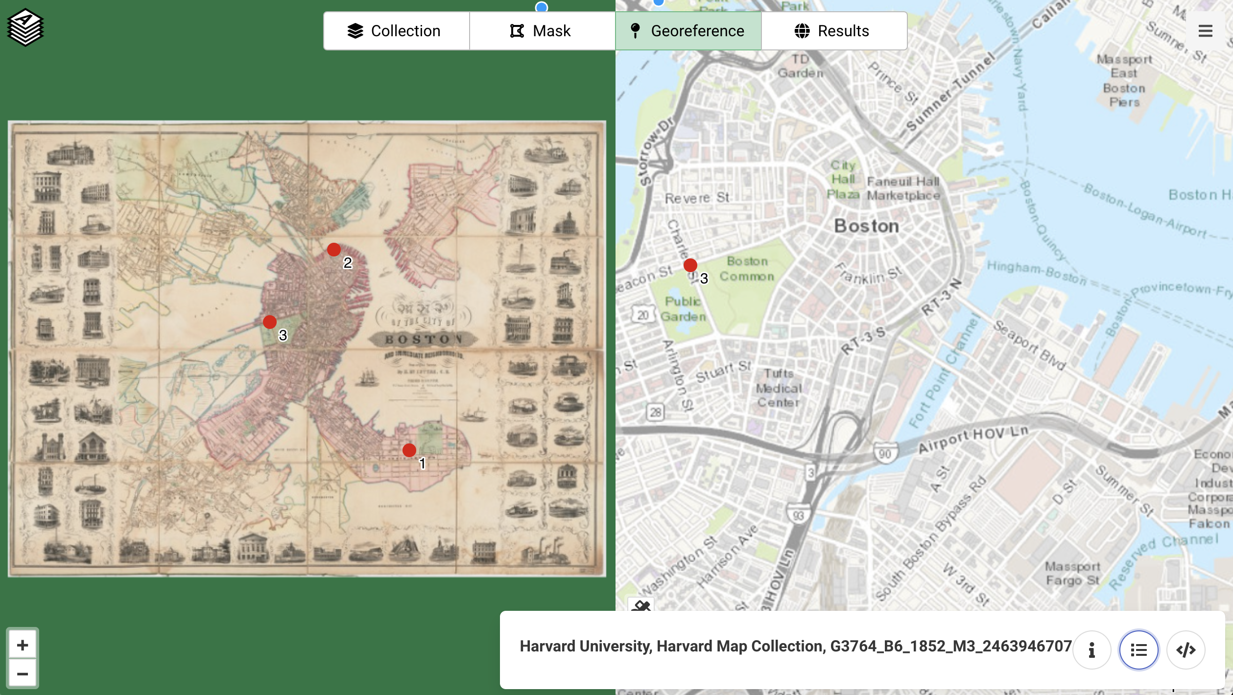 Georeference Harvard Library digital collections using Allmaps